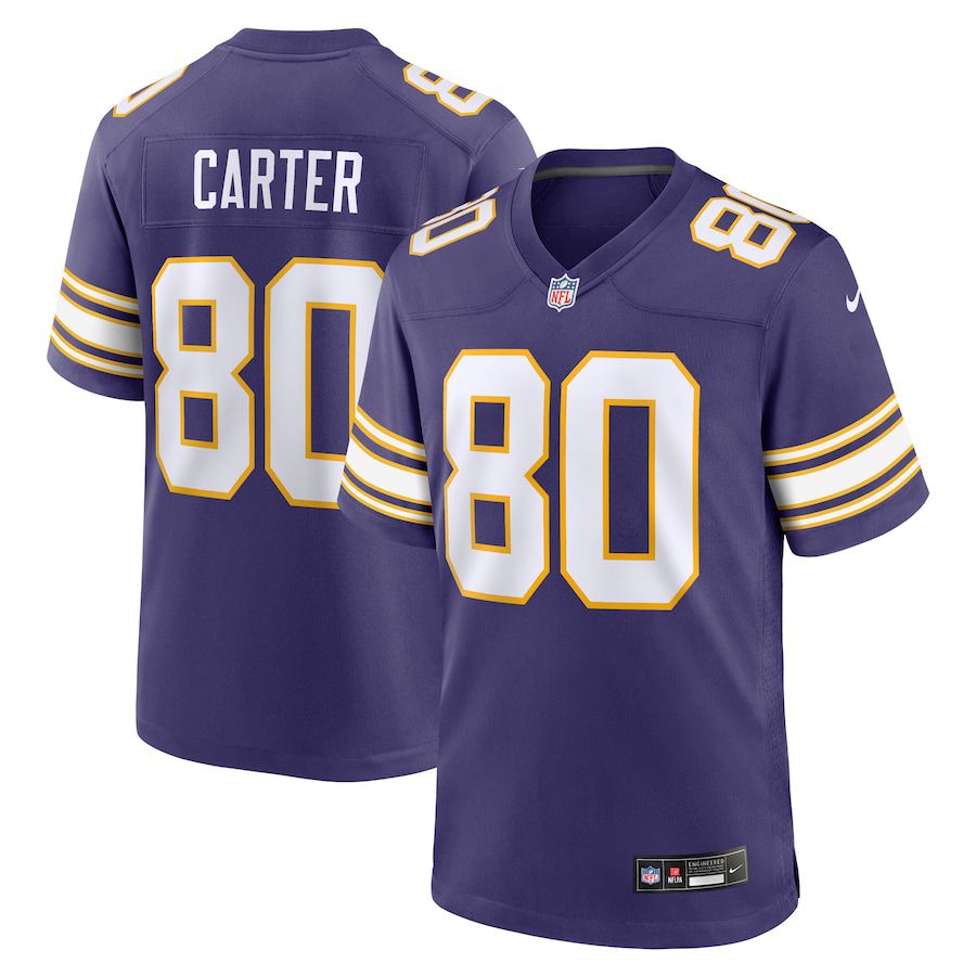 Men Minnesota Vikings 80 Cris Carter Nike Purple Classic Retired Player Game NFL Jersey